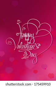 Valentine's Card with Custom Handwriting Calligraphic typography on a Rubie Red  background. 