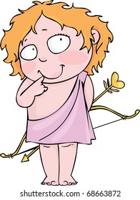 Valentine's card with cute cupid