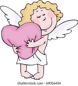 Valentine's card with cute cupid