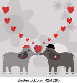 valentine's card with elephants