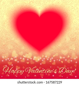 Valentine's card with floral ornament with heart