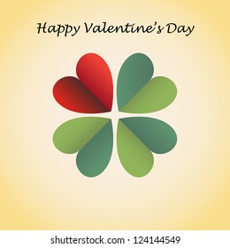 Valentine's card, four-leaf clover created from hearts