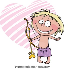 Valentine's card with funny cupid