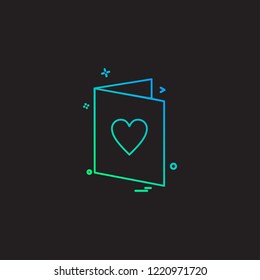 valentines card heart love letter icon vector design