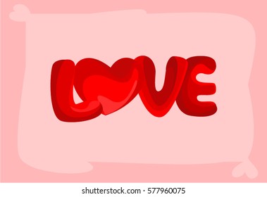 Valentine's card with heart sign 