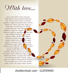 Valentines card with heart vector illustration
