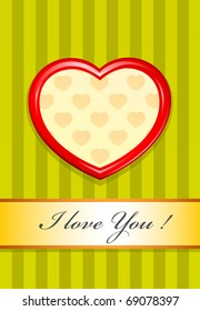 valentines card with heart vector illustration