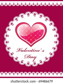 Valentine's card with heart. Vector illustration.