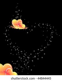 valentine`s card with hearts