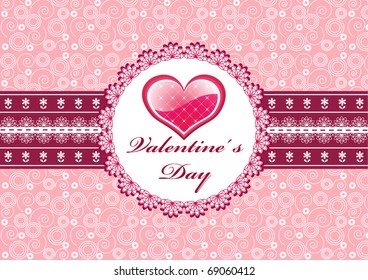 Valentine`s card. Invitation. Vector illustration.