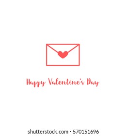 Valentine's Card Isolated Envelope