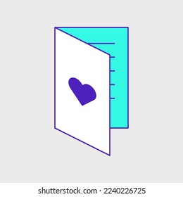 Valentines card isometric vector icon illustration