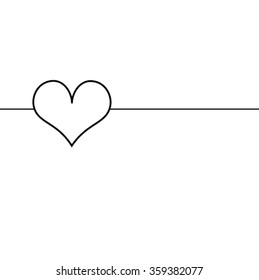 Valentines card with line heart