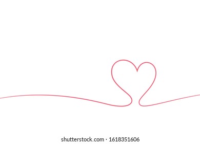 Valentines card with line heart and all you need is love phrase