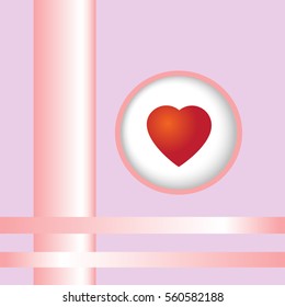 Valentines card with line heart and all you need is love phrase Vector Illustration
