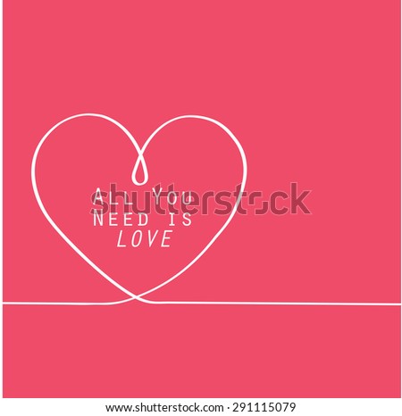 valentines card line heart all you stock vector royalty free vantines card
