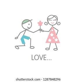 Valentine's card. Love couple
