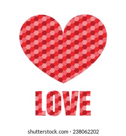 Valentines  card and love text