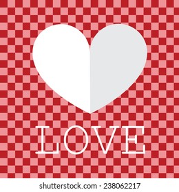 Valentines  card and love text
