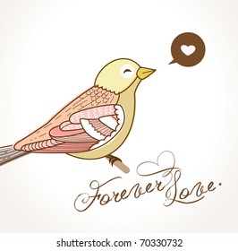 valentine's card with a lovely bird