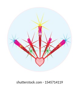 Valentine's card for lovers. Abstract carnival, festival. Vector and illustration with firework. Elements for logos. Image for any holidays. Corporate gift. Design for fashion clothes. 