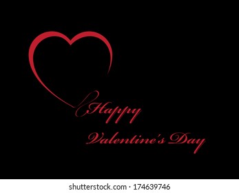 Valentine's card on a black background