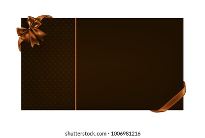 Valentine's card on brown background with heart, vector and illustration.
