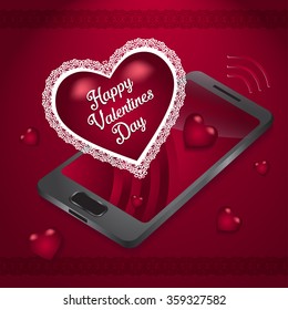 Valentine's card on smart phone sale