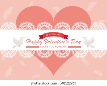 Valentine's card of pigeon