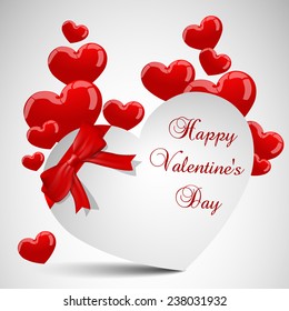 Valentines card with red balloons.