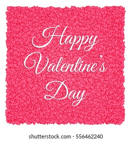 Valentines card with red hearts. Doodle design.