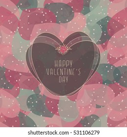 Valentine's Card With Seamless  Pattern With Hearts And Snow