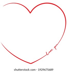 Valentine's card in the shape of a heart, vector greeting card for valentine's day, photo frame gift for loved ones