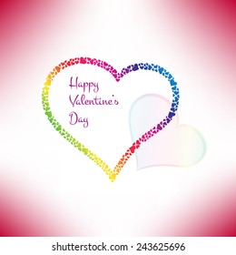 Valentines card with stylish hearts. Vector illustration