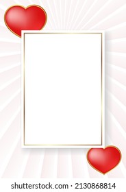 valentines card and two hearts - vector illustration