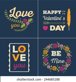Valentines cards set