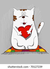 Valentine`s cat