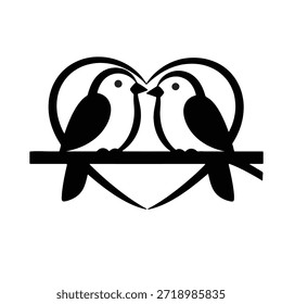 Valentim comemorando com aves vetores eps