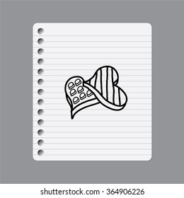 Valentines chocolate box love vector icon doodle