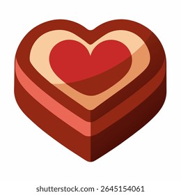 Chocolate de San Valentín sobre fondo blanco