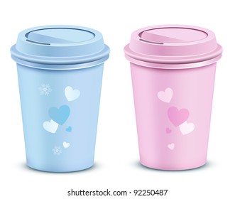 Valentins Kaffeetassen. Vektorgrafik