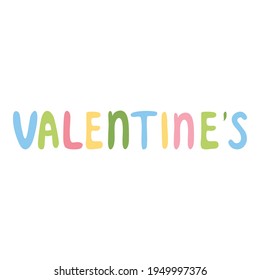 Valentines colorful lettering icon. Cartoon of Valentines colorful lettering vector icon for web design isolated on white background