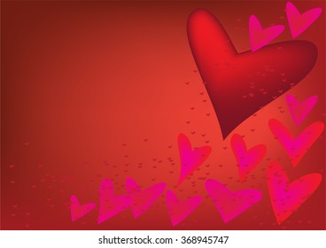 Valentines composition of the hearts.
