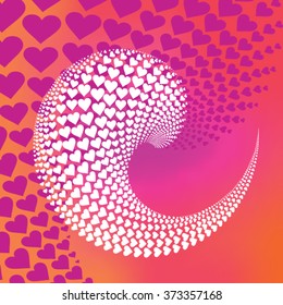 Valentines composition of hearts.