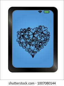 Valentines composition of the hearts on background plate. love hearts. Vector illustration.