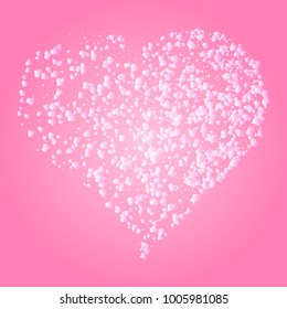 Valentines composition of the hearts on a pink background. Vector illustration eps 10.