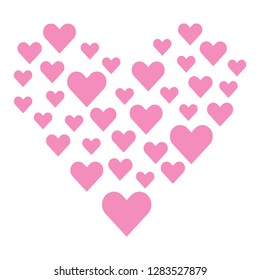 Valentines composition of the hearts. Vector illustration.