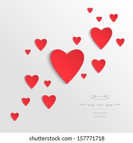 Valentines composition of the hearts. Vector illustration.