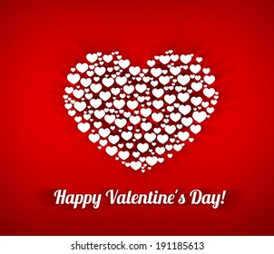 Valentines composition of the hearts. Vector illustration.