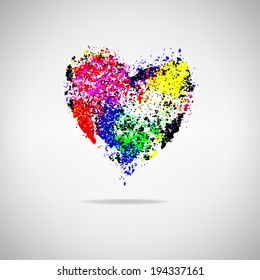 Valentines composition of the hearts. Vector illustration. 